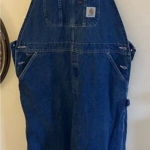 Vintage 90s Carhartt Blue Denim Overalls 42/32